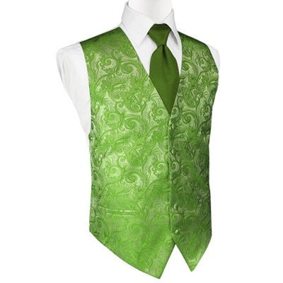 Clover Green Tapestry Satin Tuxedo Vest