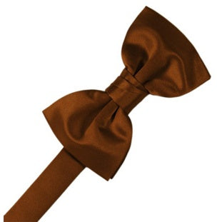 Cognac Satin Pre-Tied Bow Tie