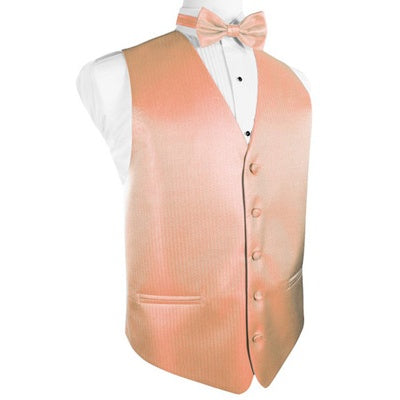 Coral Herringbone Tuxedo Vest