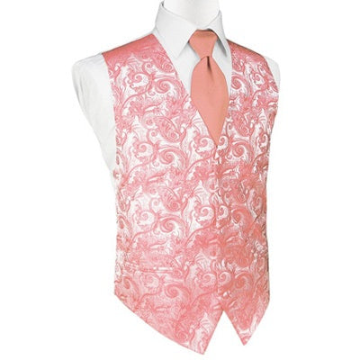 Coral Reef Tapestry Satin Tuxedo Vest