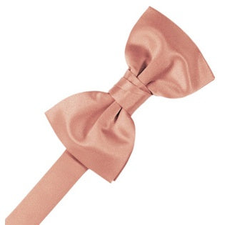 Coral Satin Pre-Tied Bow Tie