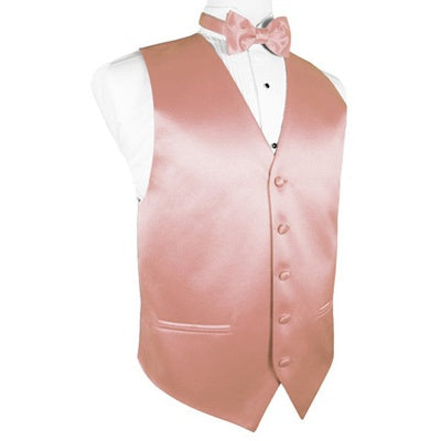 Coral Satin Tuxedo Vest