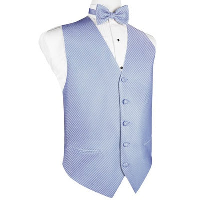 Cornflower Blue Grid Pattern Tuxedo Vest