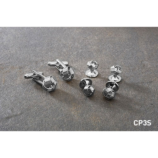 Silver Knot Cufflinks and Studs