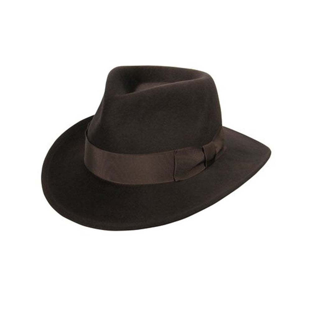 Deluxe Harrison Raider Fedora in Brown