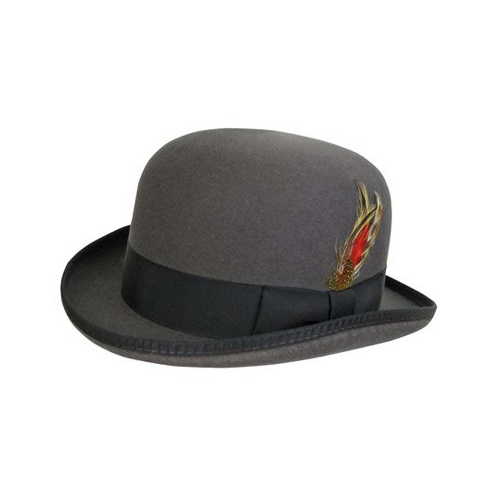 Deluxe Morfelt Derby Hat in Steel Grey with Black Band