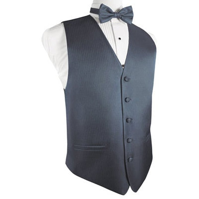 Desert Blue Herringbone Tuxedo Vest