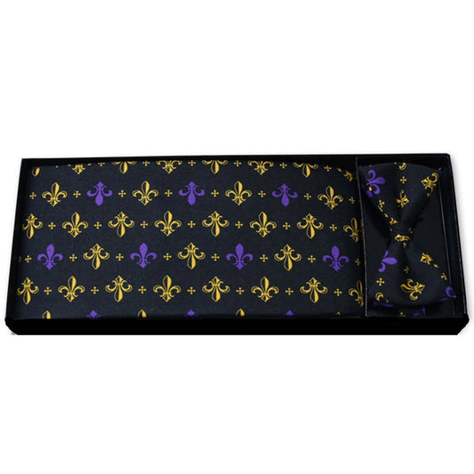 Fleur De Lis Bow Tie and Cummerbund Set