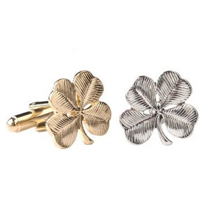 Shamrock Cufflinks in Gold or Silver