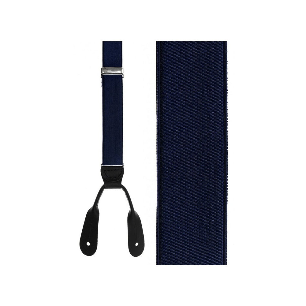 Navy French Satin Suspenders