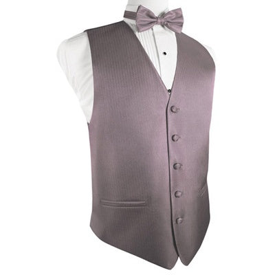 Frosty Pink Herringbone Tuxedo Vest