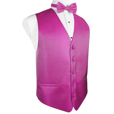 Fuchsia Herringbone Tuxedo Vest