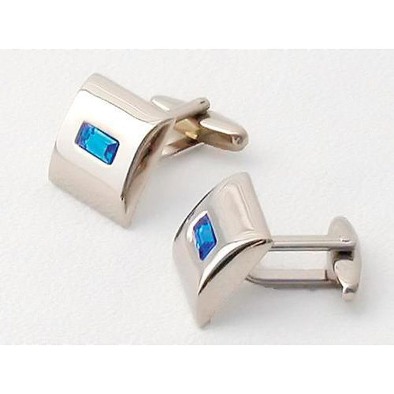 Sapphire Colored Rectangle Cufflinks