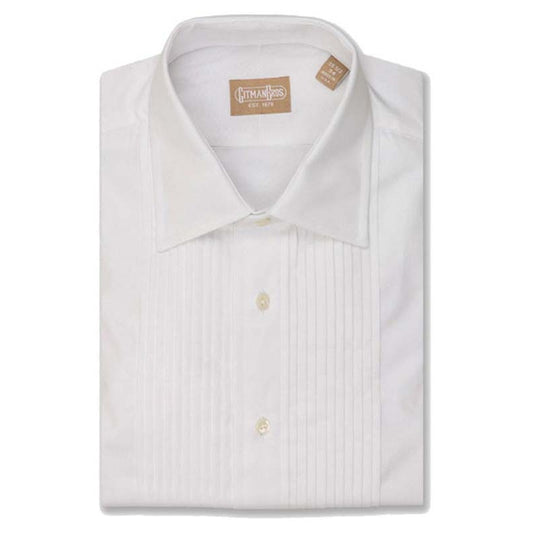 White Gitman Ten Pleat Tuxedo Shirt