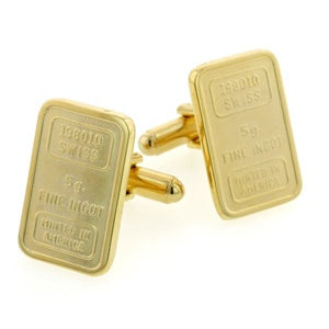 Faux Gold Ingot Style Cufflinks