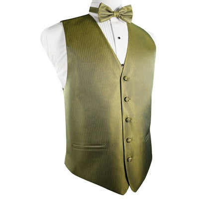 Gold Herringbone Tuxedo Vest