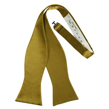 New Gold Satin Self Bow Tie