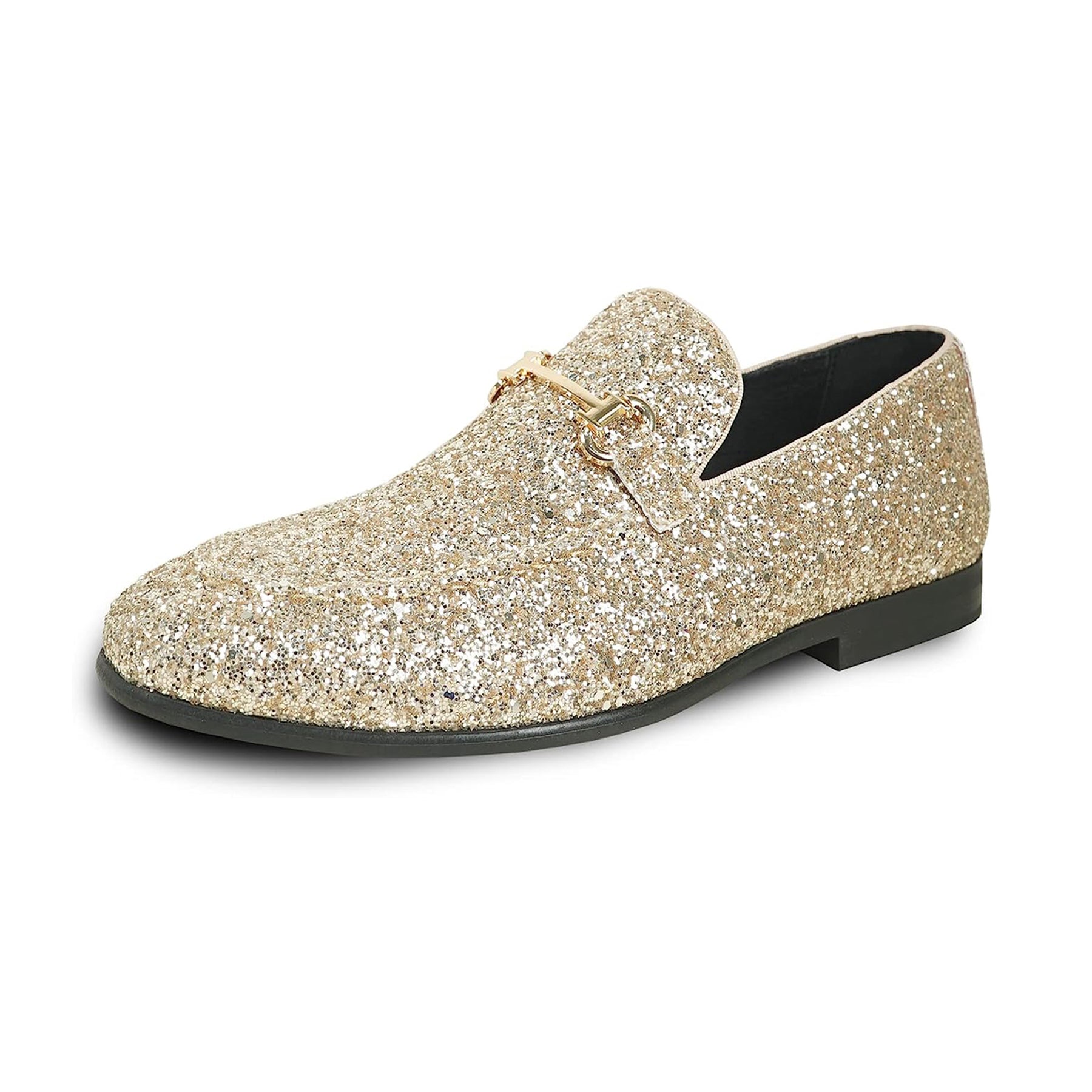 Gold All Over Glitter Effect Modern Dress Loafer