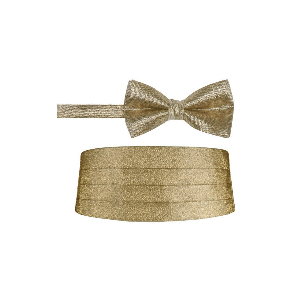 Gold Metallic Bow Tie and Cummerbund Set