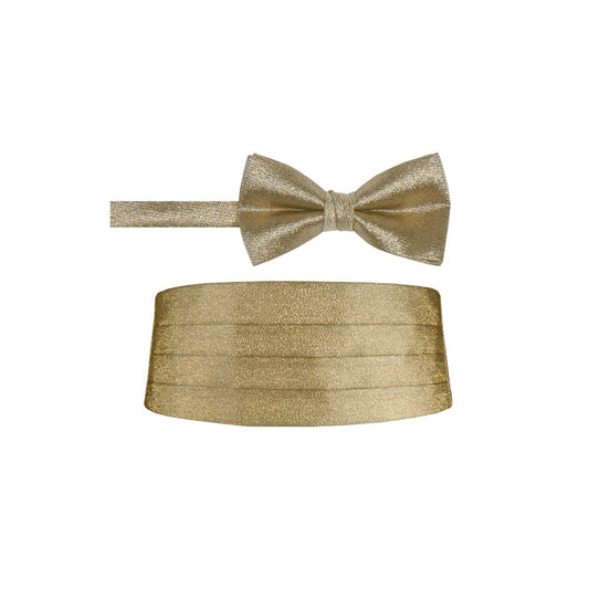 Gold Metallic Bow Tie and Cummerbund Set