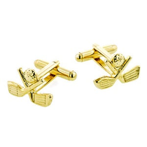 Crossed Gold Clubs Cufflinks