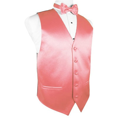 Guava Satin Tuxedo Vest