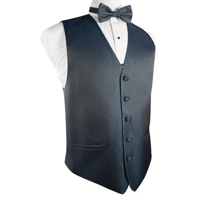 Haze Blue Herringbone Tuxedo Vest