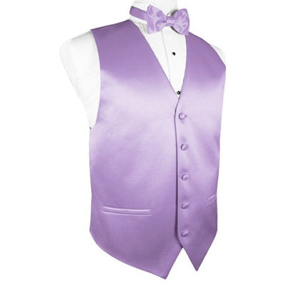 Heather Purple Satin Tuxedo Vest