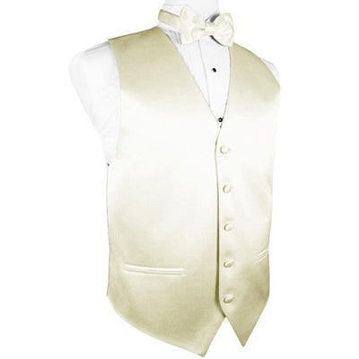 Ivory Satin Tuxedo Vest