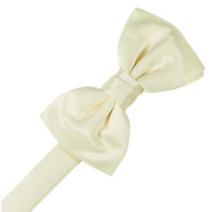 Ivory Satin Pre-Tied Bow Tie