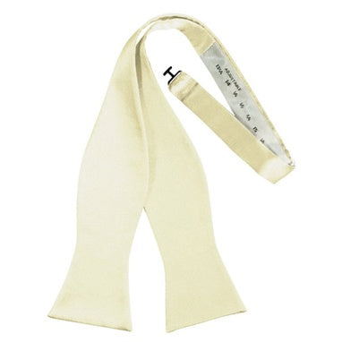 Ivory Satin Self Bow Tie
