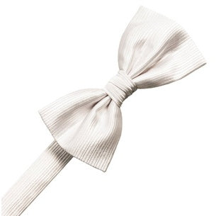 Ivory Silk Faille Pre-Tied Bow Tie