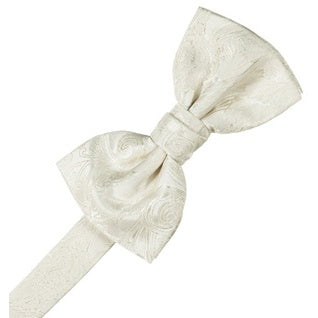 Ivory Silk Tapestry Pre-Tied Bow Tie