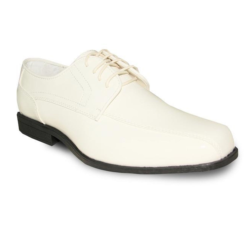 Ivory Lace Up Tuxedo Shoes