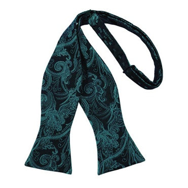 Jade Tapestry Paisley Self Bow Tie