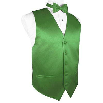 Kelly Green Satin Tuxedo Vest