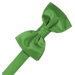 Kelly Green Solid Satin Pre-Tied Bow Tie