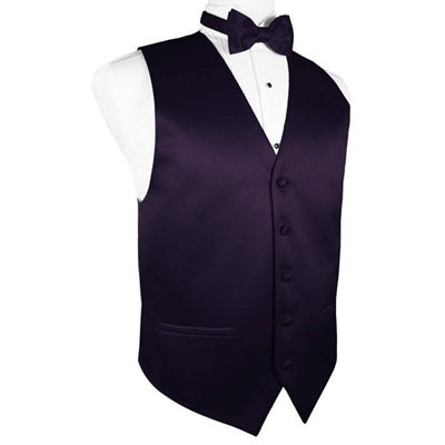 Lapis Purple Satin Tuxedo Vest