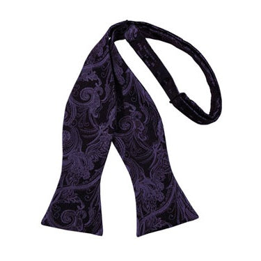 Lapis Tapestry Paisley Self Bow Tie