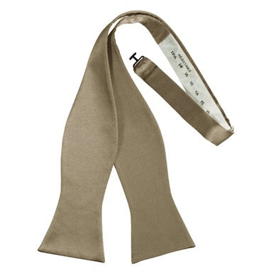 Latte Satin Self Bow Tie