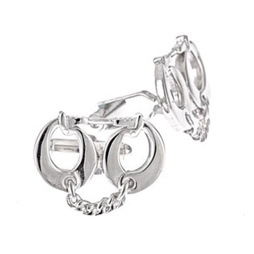 Handcuffs Law Enforcement Cufflinks Silver