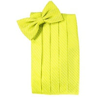 Lemon Yellow Palermo Cummerbund and Bow Tie Set