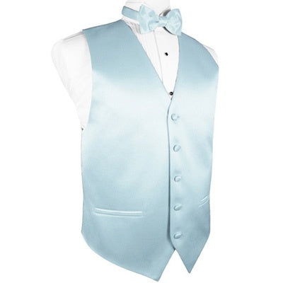 Light Blue Satin Tuxedo Vest