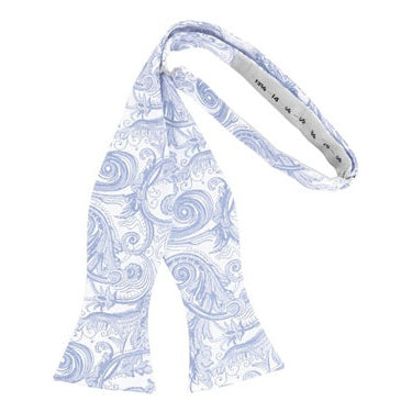 Light Blue Tapestry Paisley Self Bow Tie