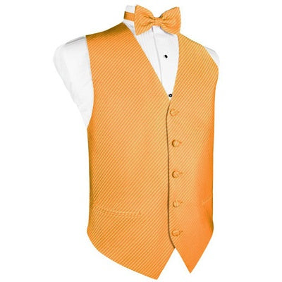 Mandarin Orange Grid Pattern Tuxedo Vest