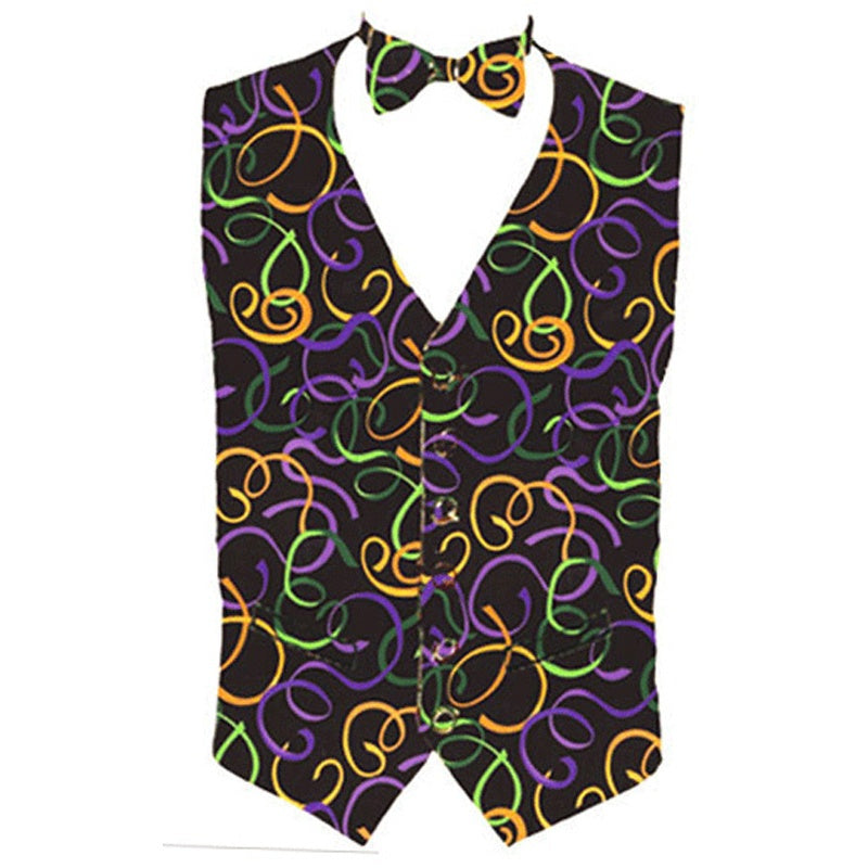 Mardi Gras Confetti Novelty Tuxedo Vest