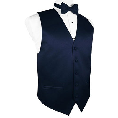 Marine Blue Satin Tuxedo Vest