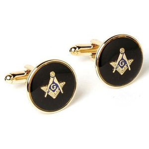 Masonic Round Black Background Gold