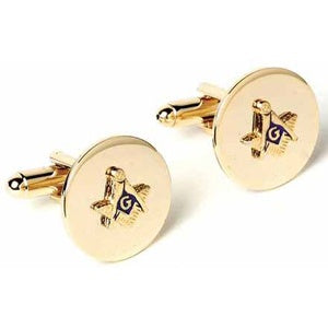 Masonic Polished Cufflinks Gold