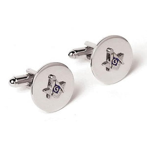 Masonic Polished Cufflinks Silver